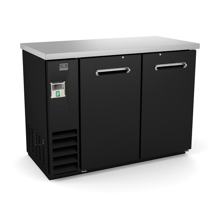 Kelvinator 738269 (KCHBB48S) Black Counter Height Narrow Solid Door Back Bar Refrigerator - 48", 115V
