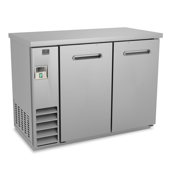 Kelvinator 738305 (KCHBB48SS) Stainless Counter Height Narrow Solid Two Door Back Bar Refrigerator - 48", 115V