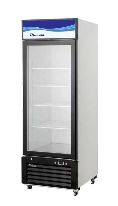 Blue Air BKGM23-HC Single Black Swing Glass Door Merchandiser Refrigerator - 27", 115V