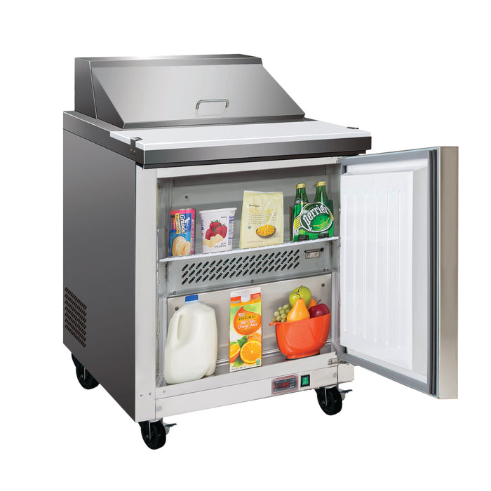 Maxx Cold X-Series One-Door Refrigerated Mega Top Prep Table, 29"W, 7 cu. ft. Storage Capacity, in Stainless Steel (MXCR29MHC)