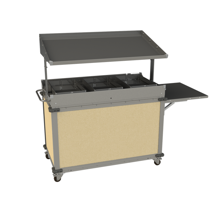 Cadco CBC-GG-B3 MobileServ® Standard Grab & Go Merchandising Cart