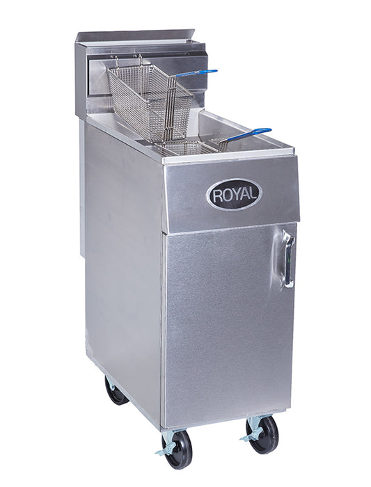 Royal REEF-35 Gas 35 LB. Energy Efficient Fryer with Built in Filter - 72,000 BTU