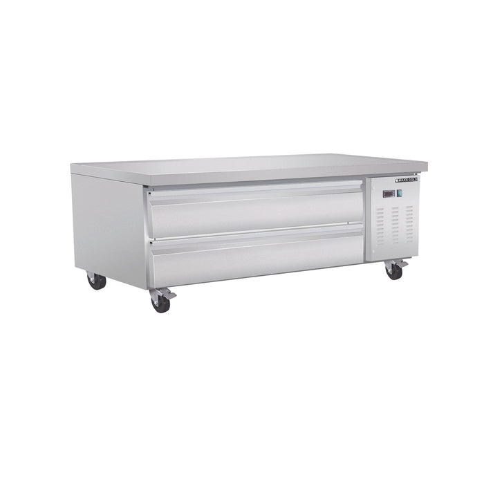 Maxx Cold X-Series Two-Drawer Refrigerated Chef Base, 62"W, 8.8 cu. ft. Storage Capacity, in Stainless Steel (MXCB60HC)