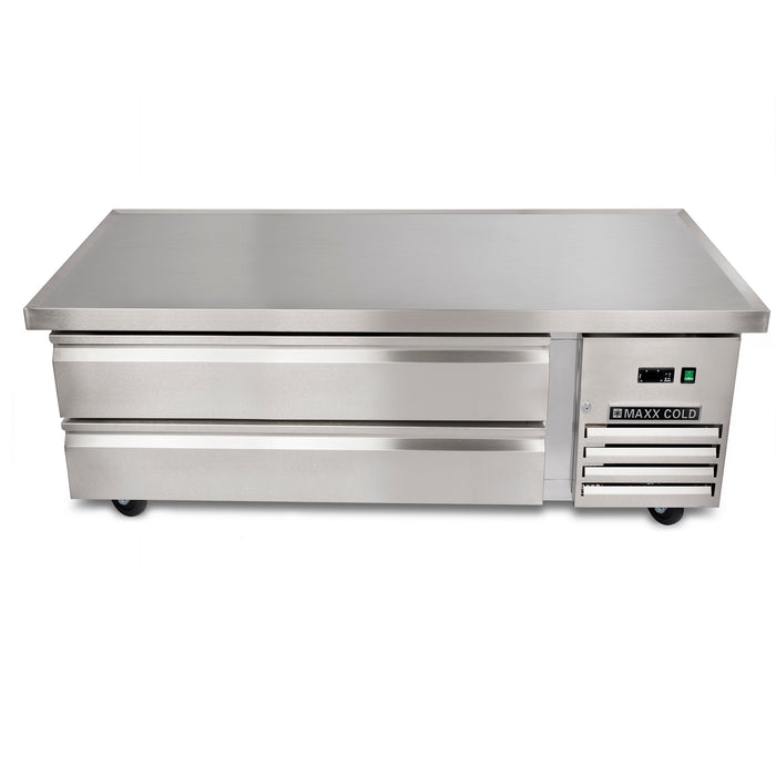 Maxx Cold X-Series Two-Drawer Refrigerated Chef Base, 62"W, 8.8 cu. ft. Storage Capacity, in Stainless Steel (MXCB60HC)