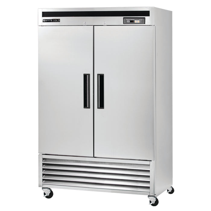 Maxx Cold Double Door Reach-In Freezer, Bottom Mount, 54"W, 49 cu. ft. Storage Capacity, in Stainless Steel (MCF-49FDHC)