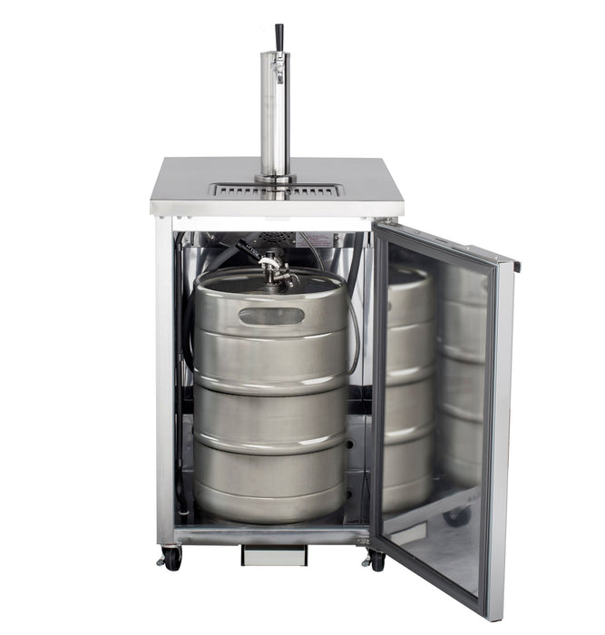 Maxx Cold X-Series Single Tower, 1 Tap Beer Dispenser, 23.3"W, 7.2 cu. ft. (204 L), 1 Barrel/Keg Storage Capacity, in Stainless Steel (MXBD24-1SHC)