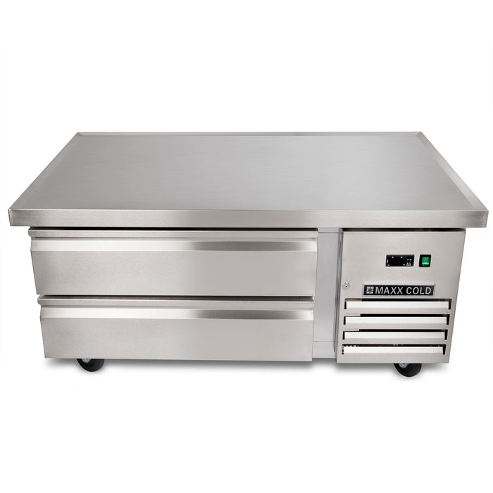 Maxx Cold X-Series Two-Drawer Refrigerated Chef Base, 50"W, 6.5 cu. ft. Storage Capacity, in Stainless Steel (MXCB48HC)