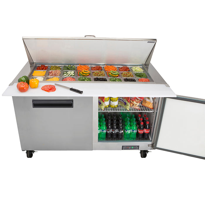 Maxx Cold X-Series Two-Door Refrigerated Mega Top Prep Table, 61"W, 15.5 cu. ft. Storage Capacity, in Stainless Steel (MXCR60MHC)