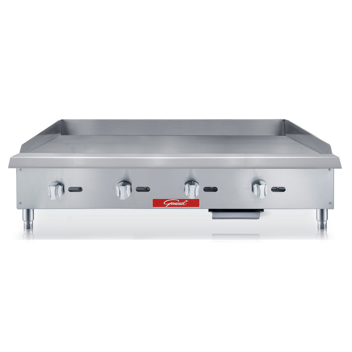 General Foodservice Countertop Gas Griddle, 4 Burners, 120,000 BTU's, 48", in Stainless Steel (GCMG-48LP)