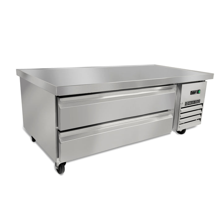 Maxx Cold X-Series Two-Drawer Refrigerated Chef Base, 62"W, 8.8 cu. ft. Storage Capacity, in Stainless Steel (MXCB60HC)