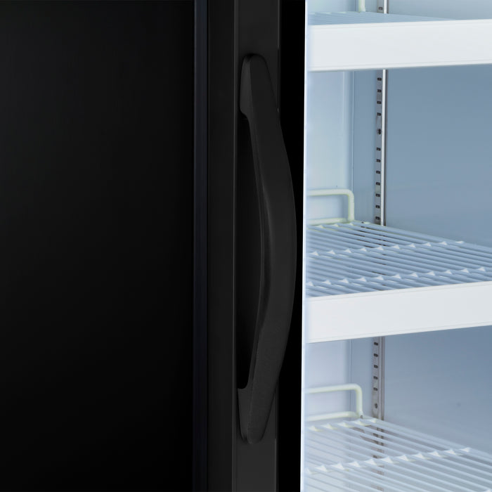 Maxx Cold X-Series Single Glass Door Merchandiser Refrigerator, Free Standing, 25"W, 16 cu. ft. Storage Capacity, in Black (MXM1-16RBHC)