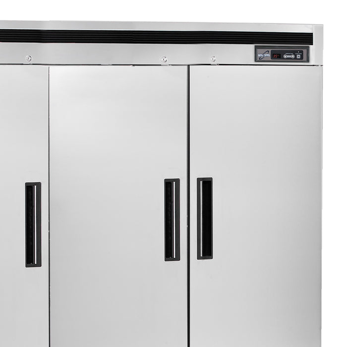 Maxx Cold Triple Door Reach-In Freezer, Bottom Mount, 81"W, 72 cu. ft. Storage Capacity, in Stainless Steel (MCF-72FDHC)