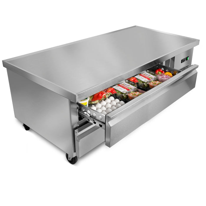 Maxx Cold X-Series Two-Drawer Refrigerated Chef Base, 62"W, 8.8 cu. ft. Storage Capacity, in Stainless Steel (MXCB60HC)