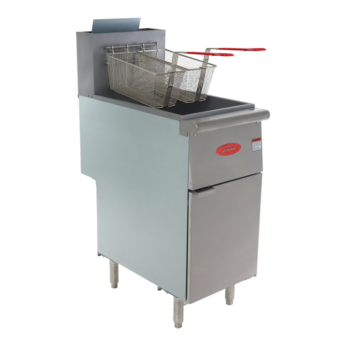 General Foodservice Deep Fryer, 50 lb., 120,000 BTU, in Stainless Steel (GFF4-50LP)